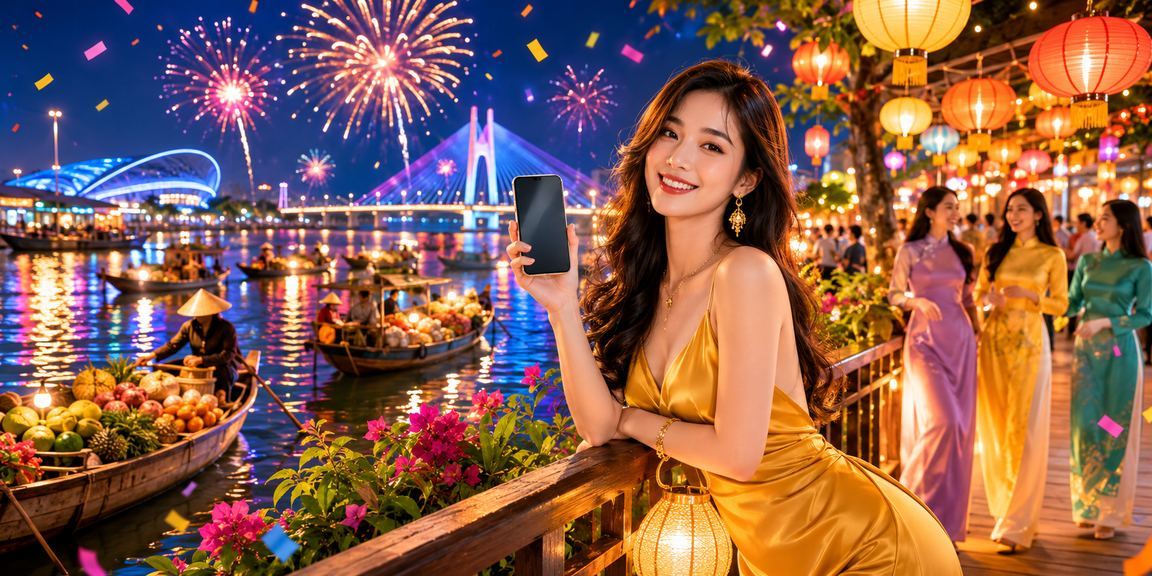 Không khí chợ đêm Cần Thơ sôi động, người dùng kiểm tra thưởng VIP và khuyến mãi trên điện thoại