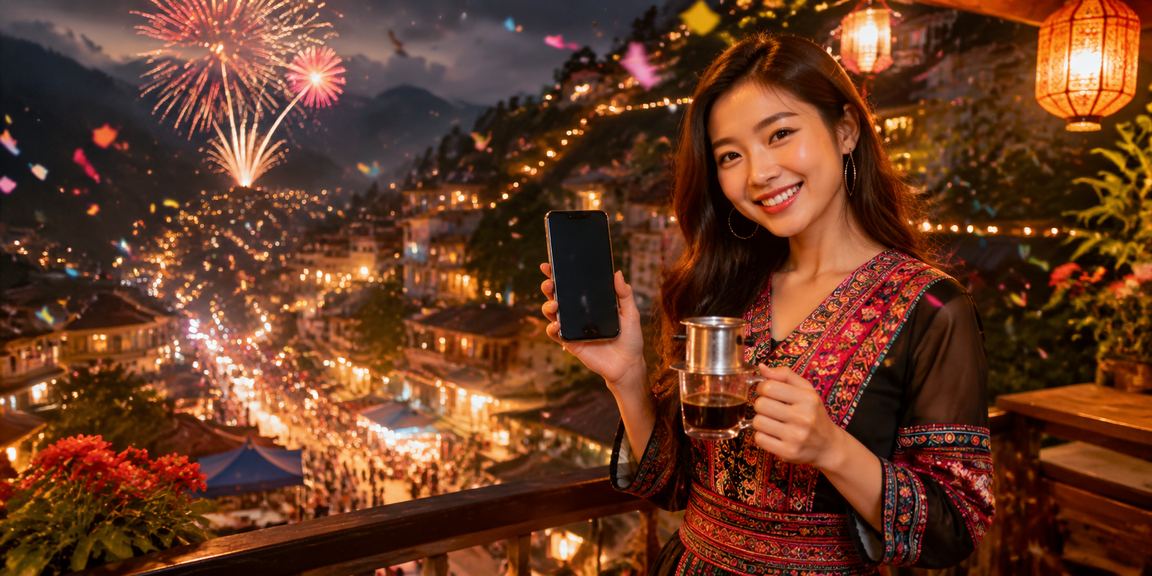 Người chơi tại Sapa trải nghiệm casino di động bên ly cà phê sáng sớm